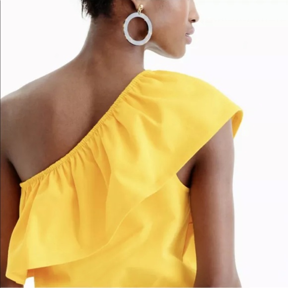 J.crew One-shoulder Ruffle top NWT WHITE Size M Style G7065 - Picture 4 of 6